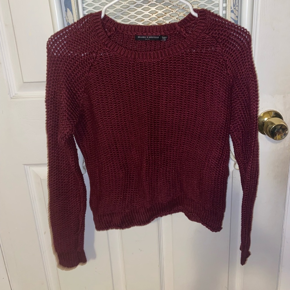 Brandy Melville Maroon Heavy Sweater